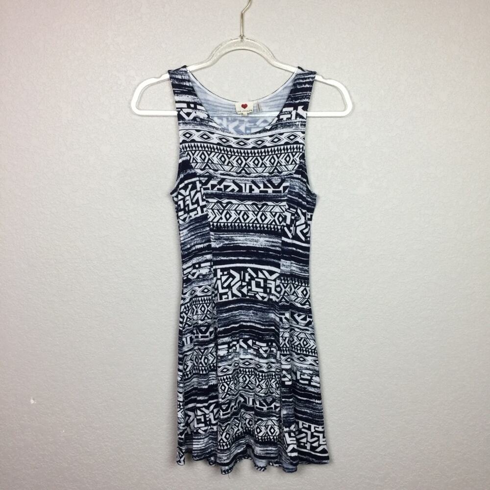ONE CLOTHING Tribal Print Circle Skirt Mini Dress